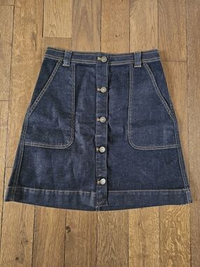 Club Monaco Dark Blue Denim A-Line Skirt